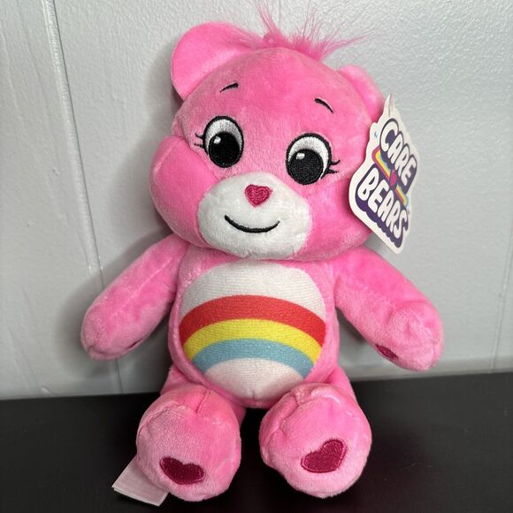 Care Bears Cheer Bear 8” Soft Pink Plush Stuffed Beanbag 2023 Rainbow Toy - Picture 1 of 7